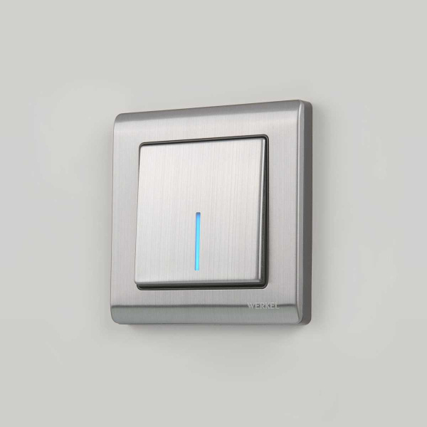 Выключатель Werkel одноклавишный проходной с подсветкой глянцевый никель W1112102 4690389157639