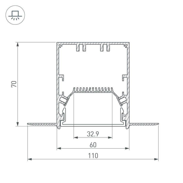 Профиль Arlight SL-LINIA55-FANTOM-2000 ANOD 027161