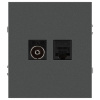 Розетка ЭРА Arktik 16-3110-06 комбинированная RJ45+TV графит Б0070499