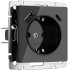 Розетка Werkel с заземлением, шторками и USB тип A+C (черный акрил) W1171748 4690389197741