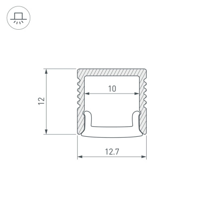 Профиль встраиваемый Arlight Fantom-Bent-W12-Side-2000 Anod 040326(1)