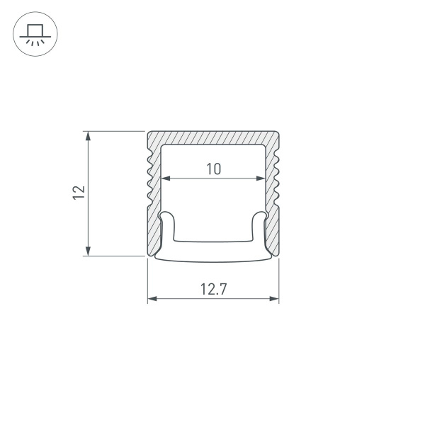 Профиль встраиваемый Arlight Fantom-Bent-W12-Side-2000 Anod 040326(1)
