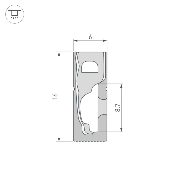 Профиль Arlight WPH-Flex-0616-Side-S9-5M Black 045788