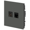 Розетка ЭРА Arktik 16-3110-06 комбинированная RJ45+TV графит Б0070499
