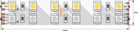 Светодиодная лента SWG 28,8W/m 120LED/m 5050SMD RGB/ холодный белый 5M 000969