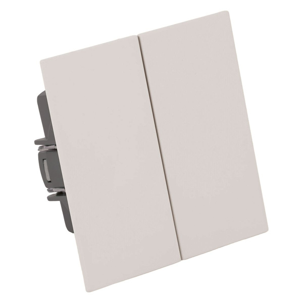 Переключатель 2-клавишный (механизм), Stekker, 250В, 10А Мия, RSW10-3107-08, пудровый жемчуг 50478