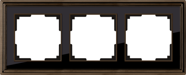 Рамка Werkel Palacio на 3 поста бронза/черный WL17-Frame-03 4690389103667