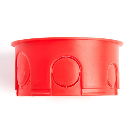 Коробка монтажная для сплошных стен, с крышкой, D80*40мм Stekker EBX30-01-1-20-80, красный 49003