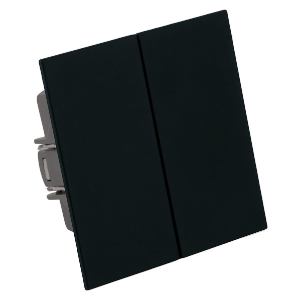 Выключатель 2-клавишный (механизм), Stekker, 250В, 10А Мия, RSW10-3104-05, черный бархат 50443