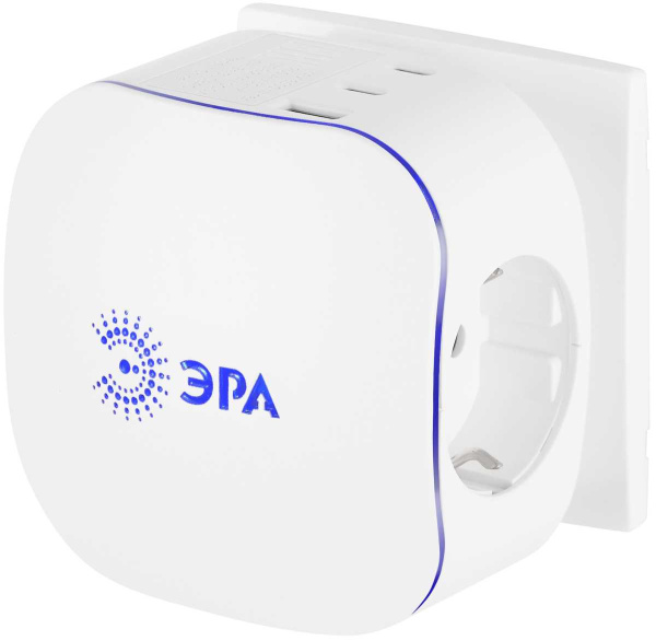 Разветвитель электрический ЭРА SP-3e-3USBAC-W на 3 розетки + 3 USB A+C с заземлением со шторками 16А белый Б0069081