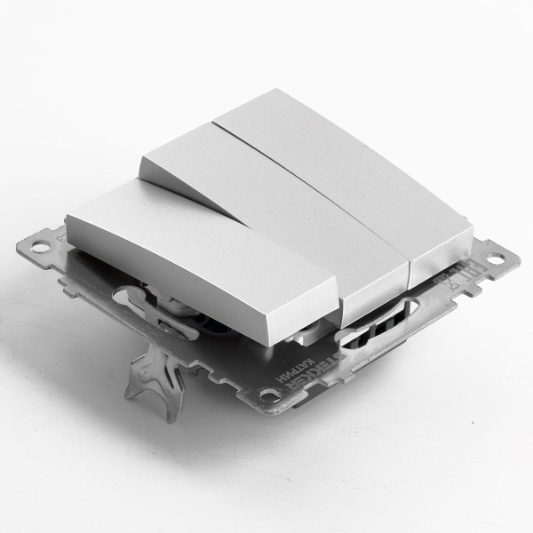 Выключатель трехклавишный Stekker Катрин GLS10-7108-03 серебро 49173