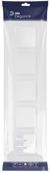 Рамка для розеток и выключателей ЭРА Elegance 14-5015-01 Classic, на 5 постов, белый Б0060591