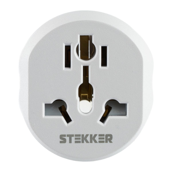 Адаптер-переходник для евровилки с/з, ультраплоский, Stekker ADP16-06-20W, 250В, 16A, IP20,белый 50412