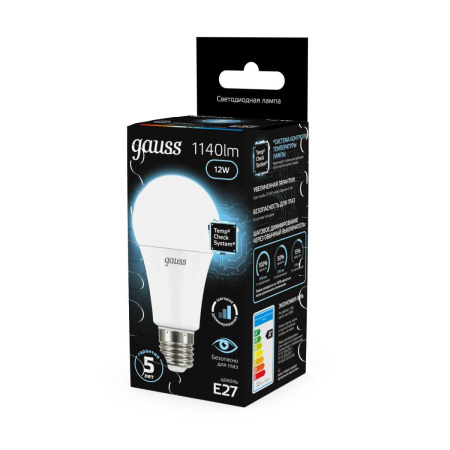 Лампа светодиодная Gauss E27 12W 4100K матовая 102502212