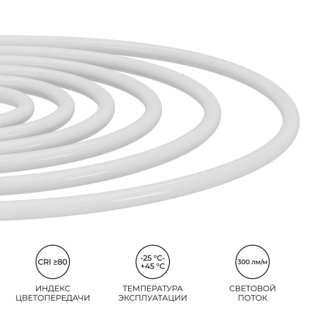 Светодиодный неон Apeyron 220В, 6Вт/м, 300лм/м, 6500К (х/б), smd 2835, 144д/м, круглый, d=14мм, 50м, IP66 17-59
