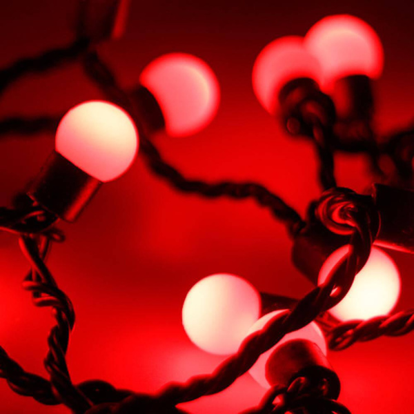 Уличная светодиодная гирлянда Ardecoled шарики 230V красный ARD-Ball-Classic-D17.5-10000-Black-100Led Red 025580